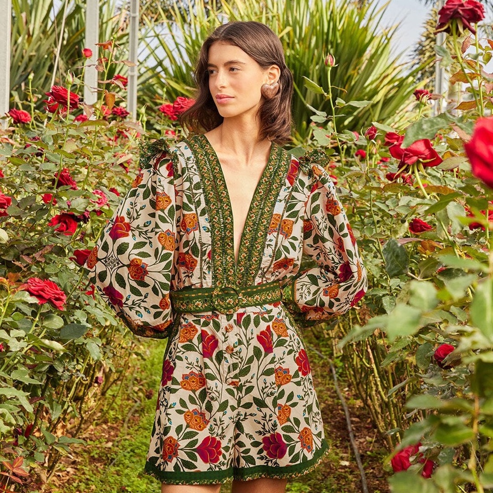 Sand Garden Tapestry Organic Cotton Romper